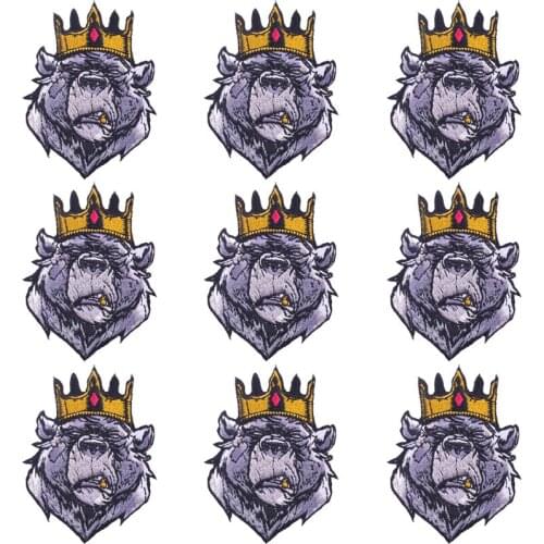 10Pcs/Set Orangutan King Patches For Clothing Iron On Punk Embroidered Patches For Clothes Appliques For T-shirt Jacket Badges