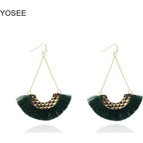 2018 Fashion Bohemian Statement Tassel Earrings for Women Wedding Party Indian Jewelry Long Drop Earrings valentines day Gift