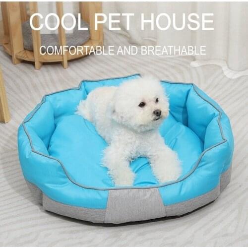2021 New Summer Pet Bed Cooling Dog Mat Ice Pad Dog House Sofa Washable Large Size Cat Puppy Sleeping Nest Cool Cold Silk Kennel