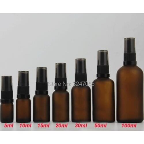 5/10/15/20/30/50/100ml Empty Frosted Brown Glass Spray Bottle, DIY Portable Matte Amber Vial Lotion Package, Emulsion Contaners