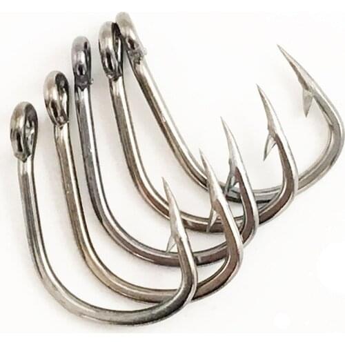 5PCS Fishing Hooks Black Nickel High Carbon Steel Fishhooks Lure Soft Hooks Fishing Tackle