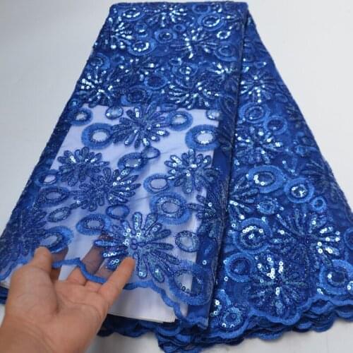 5yards/pc) newest arrival African French net lace fabric with beautiful embroidery and sequins for party dress FLP251