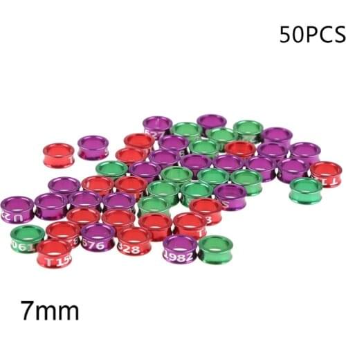 50 Pcs Mix Color Bird Foot Ring Bands Clip on Leg Rings for Pigeon Dove Chicks Bantam Quail Lovebirds Finch Small Poultry