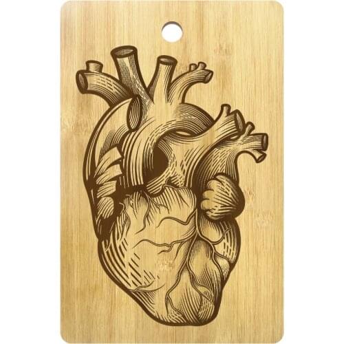 Anatomical Heart Cutting Board Vintage Medical Heart Surgery Decor Engraved Chopping Block Personalized Doctor Thank You Gift