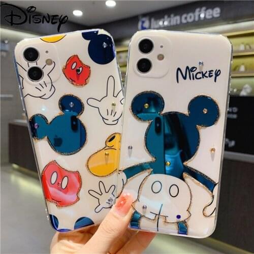Disney Mickey Mouse for IPhone 7/8P/X/XR/XS/XSMAX/11/12Pro/12mini Cartoon Flash Diamond Epoxy Soft Case