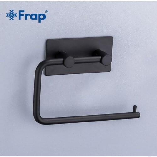 Frap Modern Style Matte Black Toilet Paper Holder Wall Mount Tissue Roll Hanger 304 Stainless Steel Bathroom Accessories Y14010