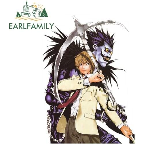 EARLFAMILY 13cm X 9.3cm for Death Note Car Stickers Sunscreen Simple Decals Anime Creative Windows Windshield Decor Car Goods