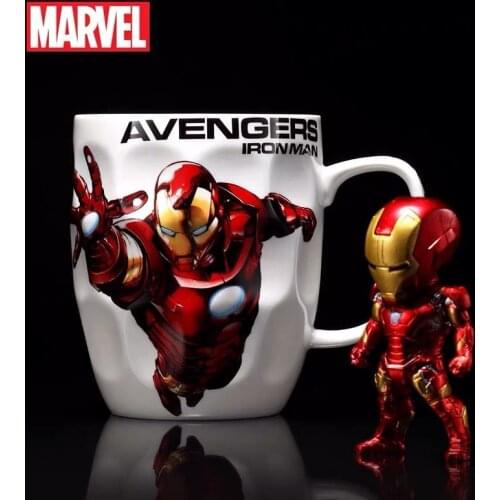 Disney Mark Cup Marvel Avengers Series Captain America Iron Man Ceramic Cup Creative Home Large Capacity Coffee Cup Milk Cup