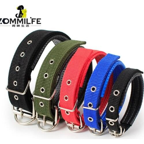 KOMMILIFE Nylon Dog Collar Adjustable Pet Collar For Small Medium Large Dogs Teddy Keji Pitbull Bulldog Dog Accessories Necklace