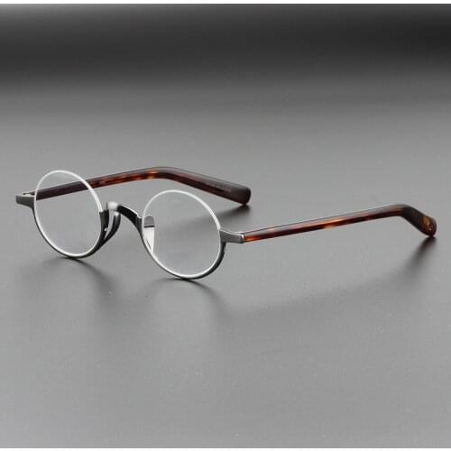 Titanium Small Glasses Frame Men Vintage Half Eyeglasses Frames Women Optical Myopia Prescription Glasses Clear Eyewear Oculos