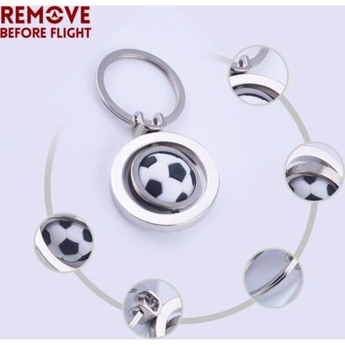 Wholesale REMOVE BEFORE FLIGHT Keyrings Football Shaped King Chain Accessories Black White Keychain Fashion Jewelry 10PCS/LOT
