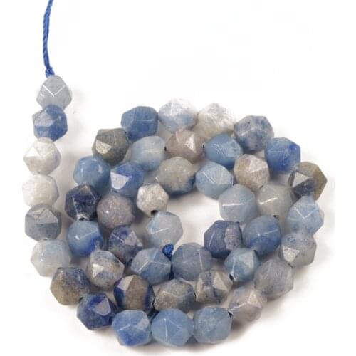 Wholesale Natural Stone Faceted Blue Aventurine Natural Stone Beads Loose Beads for Jewelry Making 8mm DIY Bracelet Necklace