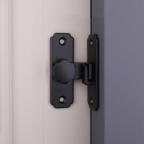 90 180 Degree Right Angle Latch Hasp Stainless Steel Hardware Buckle Home Security Durable Black Sliding Gate Barn Door Lock
