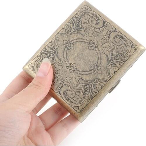 Bronze Cigarette Box Metal Gadgets for Men Cigarettes Case Holder Pattern 20 PCS Tube Cigar Vintage Pocket Box Men Gift