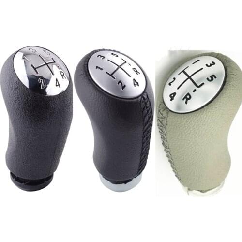 5 Speed MT Leather/ABS Gear Shift Knob for Renault MK3 Megane II MK2 Scenic 2 Clio 3 III GearShifter Pen Head Ball Accessories