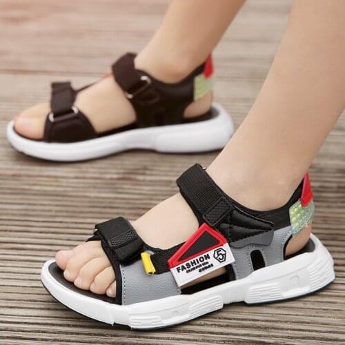 New 2021 Summer Sandals Kids Fashion Open Toe Sandal Children Shoes Non-slip Soft Bottom Leather Boys Sandals for Children