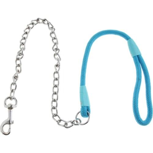 Amagogo Pet Harness Dog Leather Iron Chain Training Rope for Medium Dog