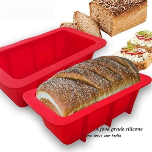 Silicone Bread Loaf Pan Cake Mold Non-stick Rectangle Mold Baking Pan Bakeware Baking Dishes Pastry Tools Loaf Pans Cake Tray