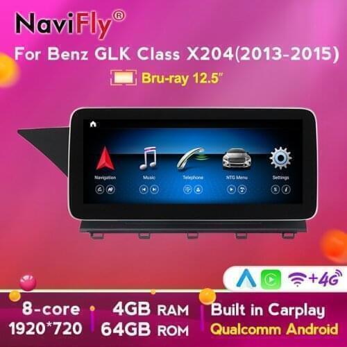 4+64G Android 10 Qualcomm System For Mercedes Benz GLK Class X204 2008 - 2015 Car Multimedia Radio Player Auto Carplay WIFI BT
