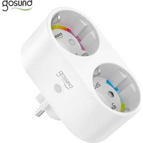 WiFi Smart Plug Electrical Sockets Dual Slot EU Adapter Tuya Smart Life Wireless Power Monitor Outlet For Google Voice Control