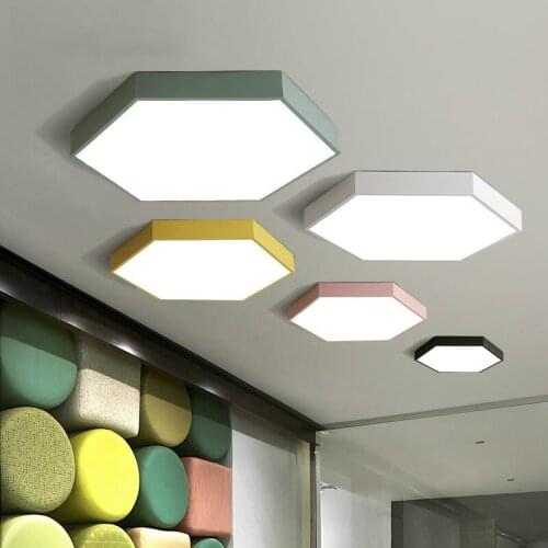 Led ceiling light Macaron Six sides Ultrathin Lamps Living room Childrens room Modern Simple Creative Bedroom Color