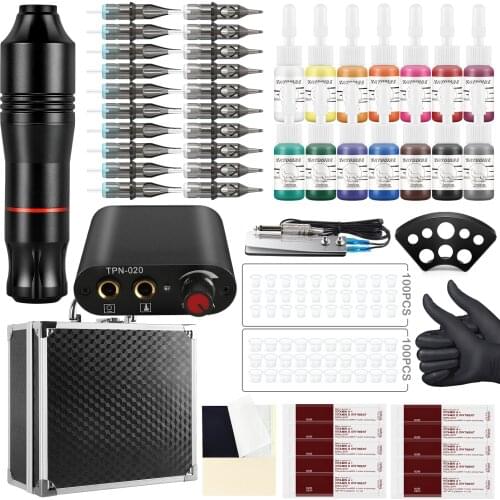 Tattoo Kit Tattoo Rotary Pen Machine With Tattoo box Mast Set Permanent Makeup Cartridge Needle Professional Tattoo Body Art