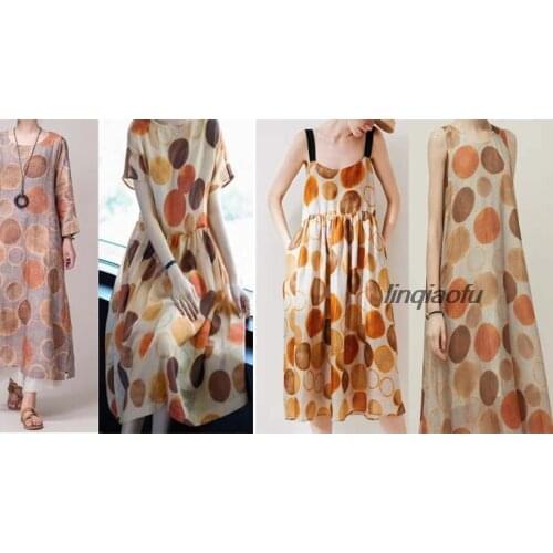 Printed fabric spring and summer new Tiansi nylon wave point dress clothing thin fabric