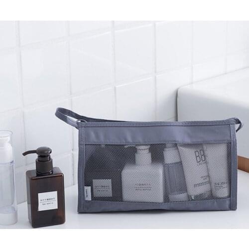 Triangle Mesh Toiletry Bag In Hand Traveling Large Capacity Makeup Bag Packing Bag Toiletry Bag Portable Mesh Makeup Bag