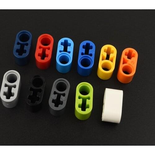 10PCS 60483 High-tech hole beam 1 x 2 Thick with Pin Hole and Axle Hole Building Blocks Parts MOC DIY Education Build Toys
