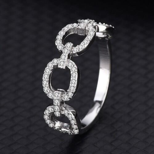 S925 Sterling Silver Chain Ring Designer Paragraph Chain Female With Personality Europe And The United States Luxury Jewelry