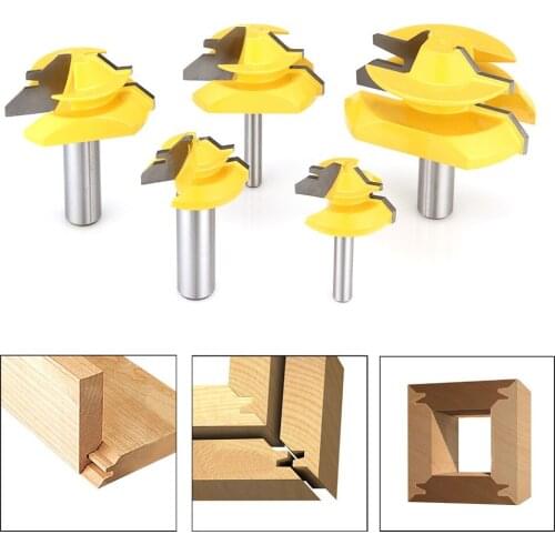 1/2 inch 45 degree knives 1/4*2 Tenon Knife Milling Cut Finger Joint Glue Router Bit for Woodworking Cutter Power Tools