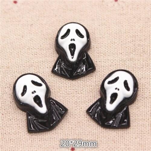 10pcs Halloween Screaming Ghost Resin Flatback Cabochons DIY Holiday Crafts Scrapbooking,20*29mm