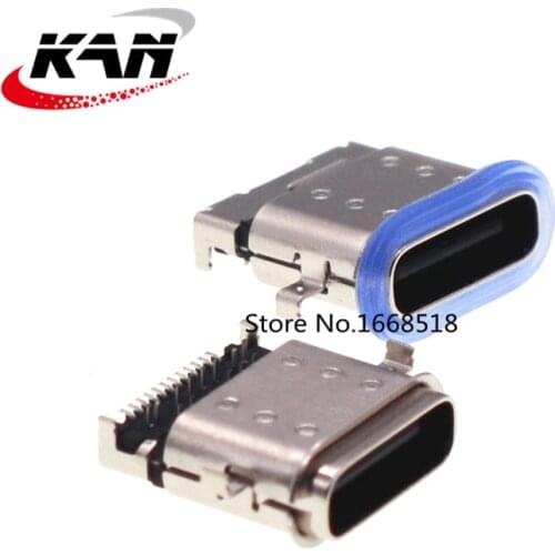 10pcs TYPE-C 24P female seat sink plate 1.1 waterproof DIP+SMT/double-clad shell/with waterproof rubber ring