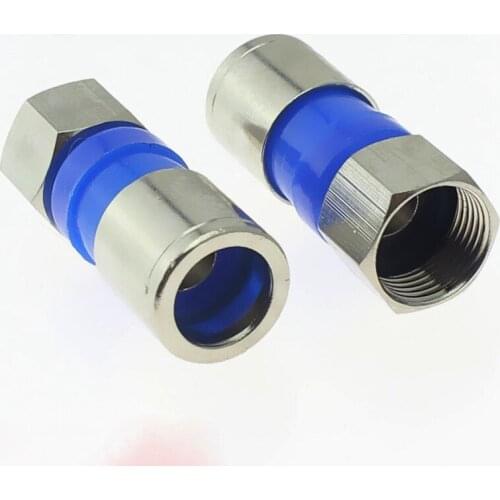 100pcs/lot Copper Metric Extrusion F Head Waterproof Digital Cable Set-Top Box Connector 75-5RG6 24 Shielding