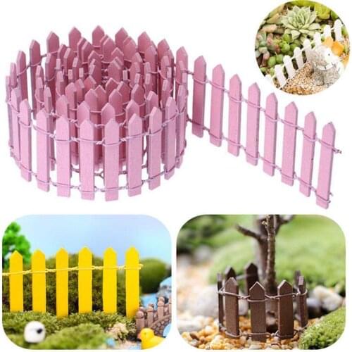100CM Handmade Crafts Wooden Fencing Wood Barrier DIY Mini Landscape Fairy Garden Figurines Miniatures Accessories