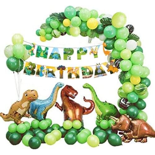 143pcs/set Dinosaur balloons Birthday Party Decoration Garland Happy Birthday Balloons Banner Balloons Theme festive party supp
