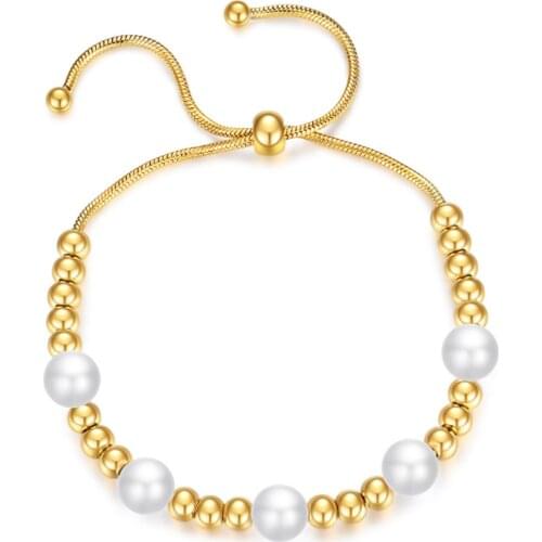 316L Stainless Steel Student Hip Hop Pearl Bracelet Round Bead Titanium Steel Snake Bone Chain DIY Beaded Bracelet