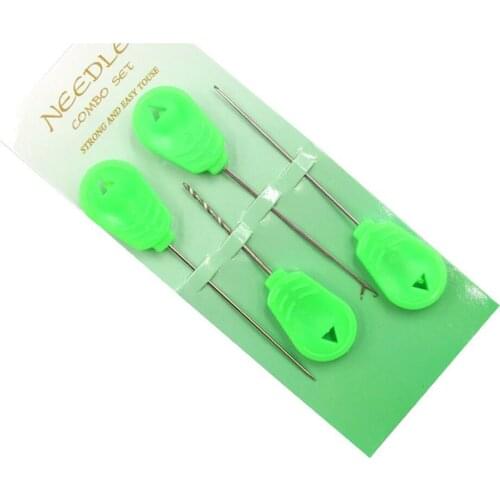 4 Piece Baiting Needle Bait Set Drill Green Stainless Steel New Portable