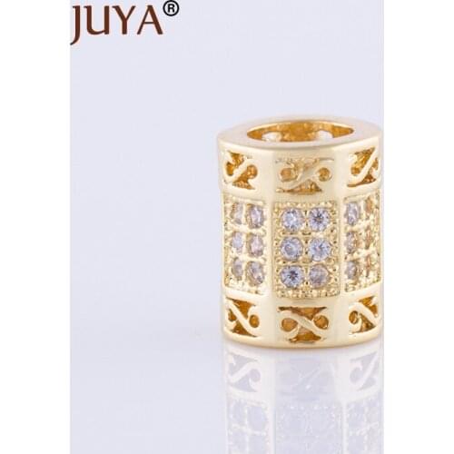 Accessories tube beads for handmade DIY jewelry making copper big hole hollow beads fit bracelet necklace findings berloque