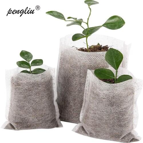 2000pcs/lot Biodegradable Non-Woven Nursery Bags Plant Grow Bags Fabric Seedling Pots Eco-Friendly Aeration Planting Bags 2019