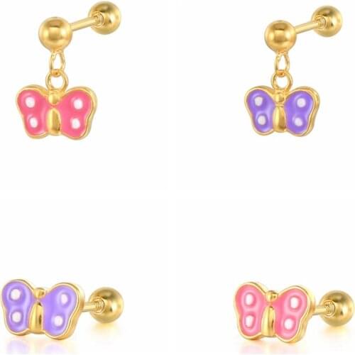 BOAKO 2021 Trend 1pcs 925 Sterling Silver Earrings For Women Butterfly Stud Earrings Ear Piercing Pendientes Moms Gift Joyero