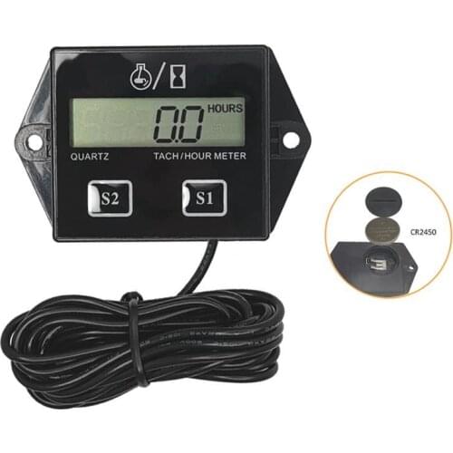 Motorcycle Digital Tachometer Tired Timer Battery Replaceable Motorboat Engine Electronic Tachometer