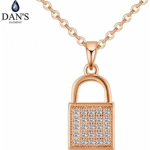 DANS Element AAA Zirconia Micro Inlays Fashion Flower Tassel Pendant 3 Color Necklace For Women Valentines Gift 132156