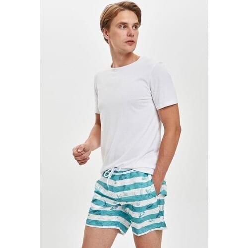 DeFacto Striped Palm Pattern Sea Shorts S5356AZ20HS
