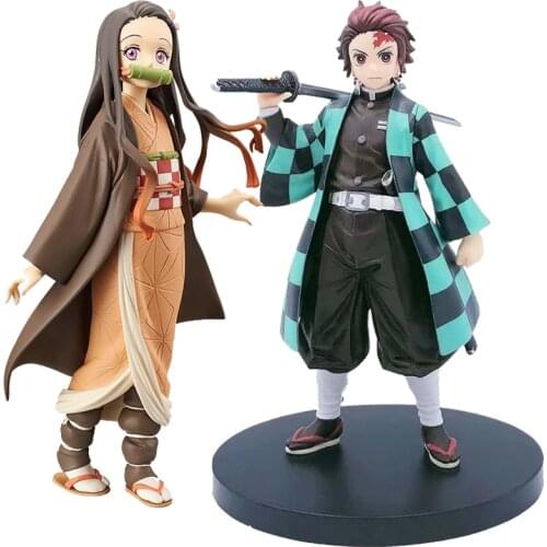 Demon Slayer Kamado Tanjirou Nezuko Anime Kimetsu no Yaiba Action Figure japanese Anime PVC adult Action Figures toys Anime