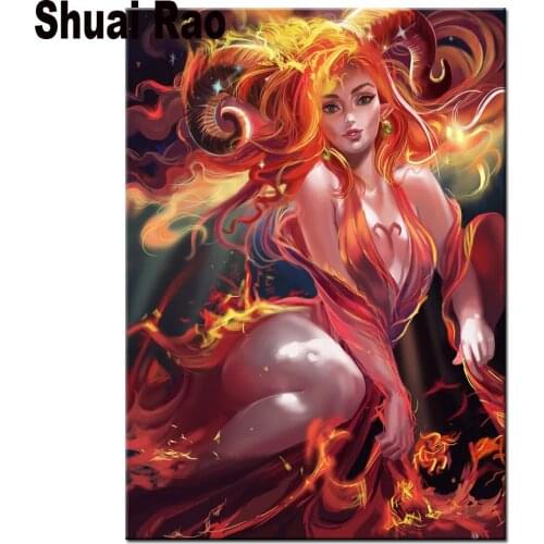 DIY Diamond Embroidery elf girl 5D Diamond Painting Flower fairy CrossStitch Diamond Rhinestone diamond mosaic puzzle Home Decor