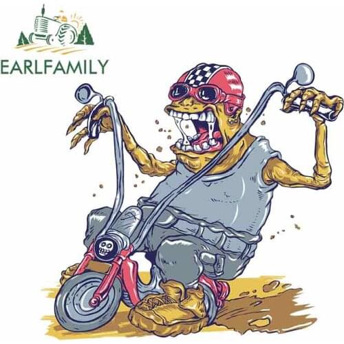 EARLFAMILY 13cm x 11.6cm Car Stickers Baby On Bike Decal Cartoon Car Styling Window Bumper Decoration