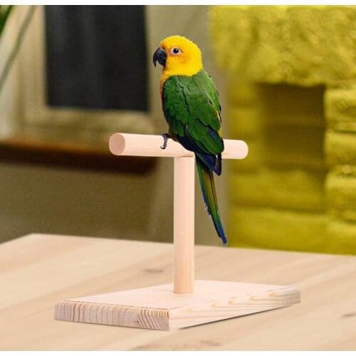 Hot Sale Portable Wood Bird Parrot Training Spin Perch Stand Playground Platform Toy