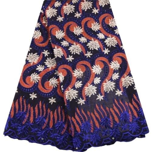 Cotton Lace Fabric With Beads And Stones African Swiss Voile Lace Fabrics High Quality Nigerian Lace Fabric For Sewing S1532