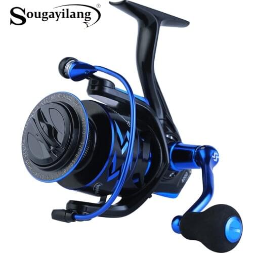 Sougayilang 12+1BB Fishing Reels 5.2:1/6.2:1 High Speed Gear Ratio Smooth Powerful Freshwater / Saltwater Spinning Fishing Reel